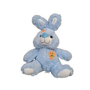 Wild Republic Plush Bunny With Embroidered Flower Design Blue 12" Soft Stuffed A